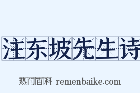 注东坡先生诗是什么意思的图片